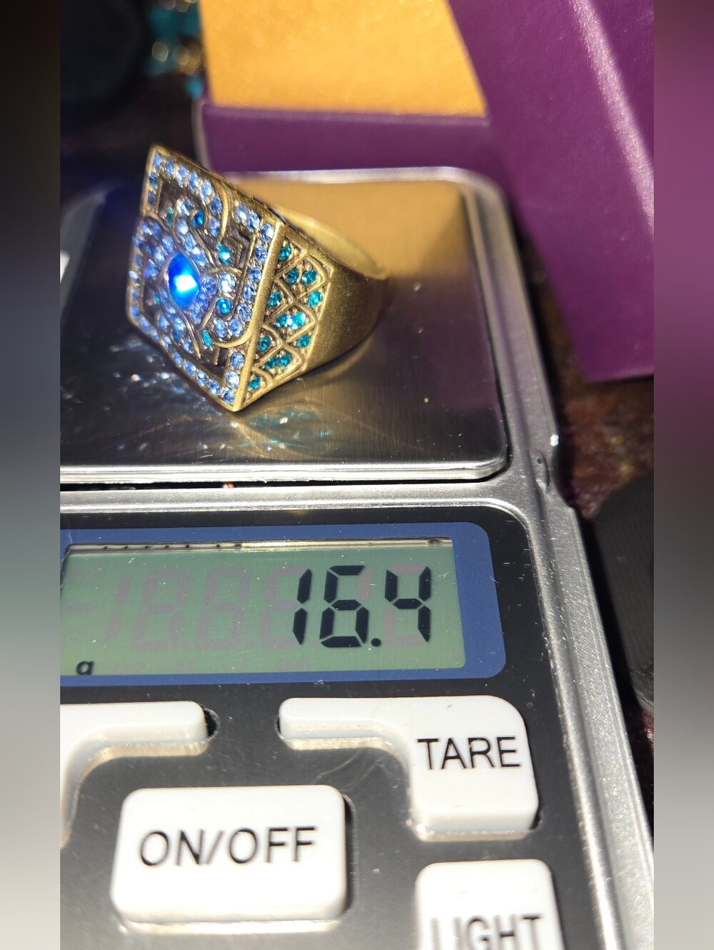 Statement RING Serindipity In Blue Ring Size 10.5 Original Box Included - Picture 3 of 12